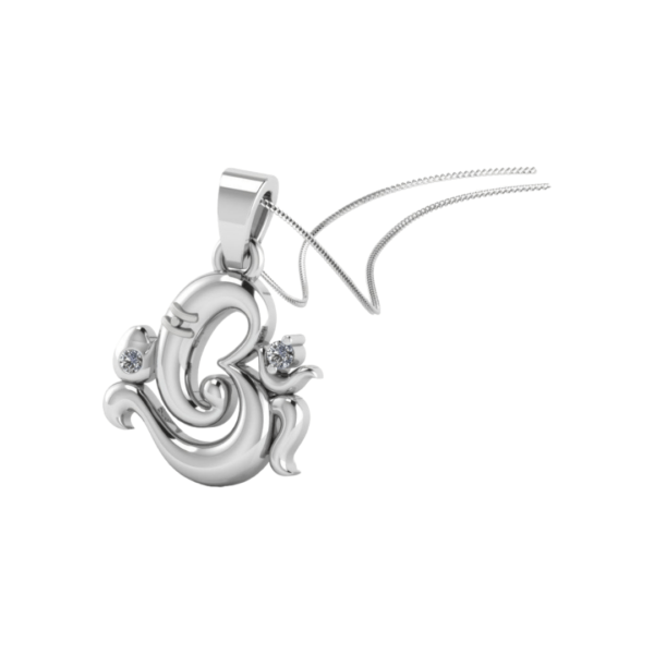 OM with Ganesh Face Locket Pure Platinum Diamond