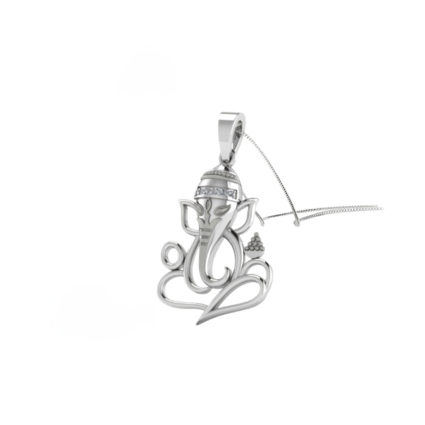 Ganesha Locket Pure Platinum Diamond