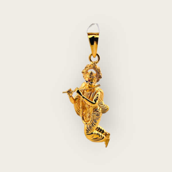 Krishna Playing Bansuri Locket Hallmarked Pure Gold