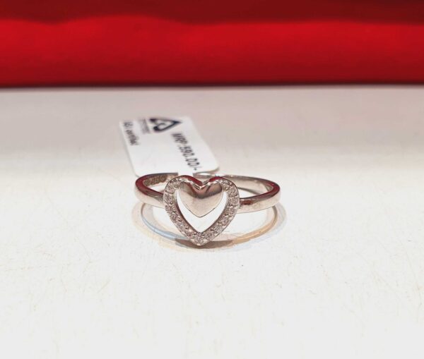 Ladies Cradle Heart Ring in Sterling Silver Pure 925 BIS Hallmarked