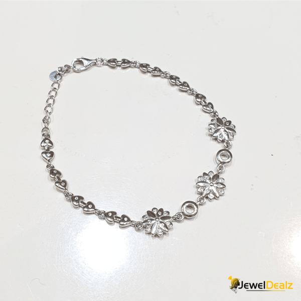 Ladies Bracelet in Sterling Silver Pure 925 BIS Hallmarked