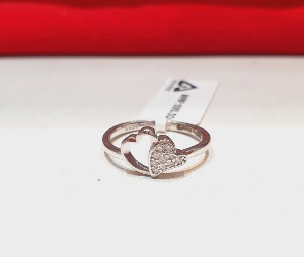 Ladies Heart Hoop Ring in Sterling Silver Pure 925 BIS Hallmarked