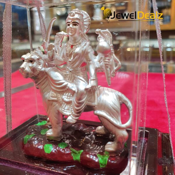 Durga Maa Idol in Pure 999 Hallmark Silver