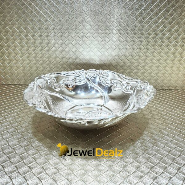 Luster Bowl Nakkasi Pure Silver 925 Hallmarked Diam:5inch Hei:1.75inch