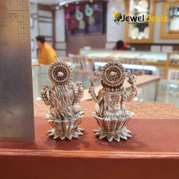 Lakshmi Ganesh Idol in Pure Silver 925 Hallmarked