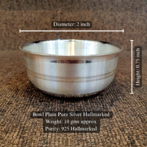 Splendor Bowl Plain Pure Silver 925 Hallmarked Diam:2inch Hei:0.75inch