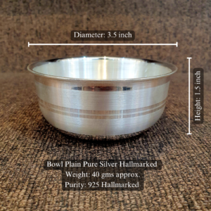 Shimmer Bowl Plain Pure Silver 925 Hallmarked Diam:3.5inch Hei:1.5inch