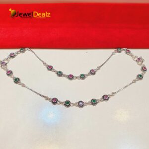 Jaipuri Payal/Anklet in Pure 925 Silver BIS Hallmarked