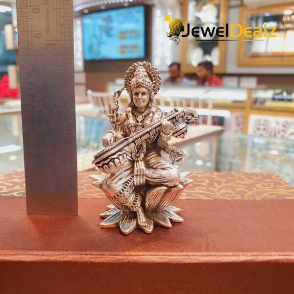 Saraswati Idol in Pure Silver 925 Hallmarked