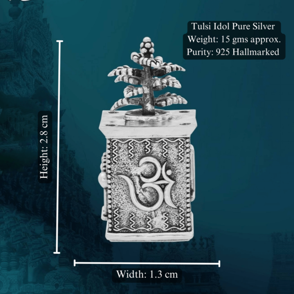 Tulsi Idol in Pure Silver 925 Hallmarked Width:1.3cm Hei:2.8cm