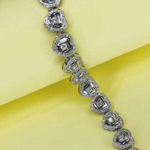 Ladies Heart Bracelet in Sterling Silver Pure 925 BIS Hallmarked