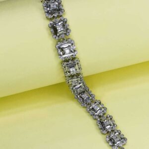 Ladies Square Bracelet in Sterling Silver Pure 925 BIS Hallmarked