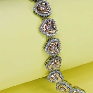 Ladies Heart Bracelet in Rose Sterling Silver Pure 925 BIS Hallmarked