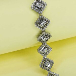 Ladies Square Bracelet in Sterling Silver Pure 925 BIS Hallmarked