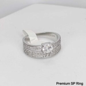 Ladies Solitaire Ring in Sterling Silver Pure 925 BIS Hallmarked