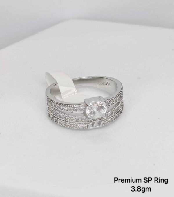 Ladies Solitaire Ring in Sterling Silver Pure 925 BIS Hallmarked