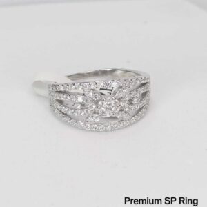 Ladies Flower Ring in Sterling Silver Pure 925 BIS Hallmarked