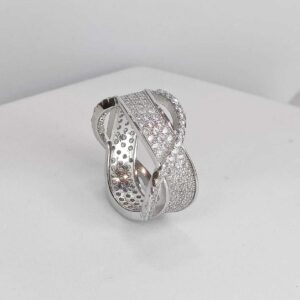 Ladies Zig-Zag Ring in Sterling Silver Pure 925 BIS Hallmarked