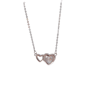 Dual Heart Neck Chain in Sterling Silver Pure 925 BIS Hallmarked