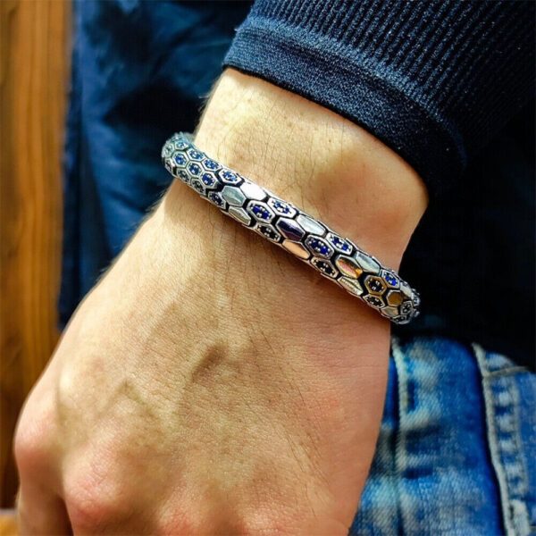 Men's Snake Turkey Bracelets in Sterling Silver Pure 925 BIS Hallmarked