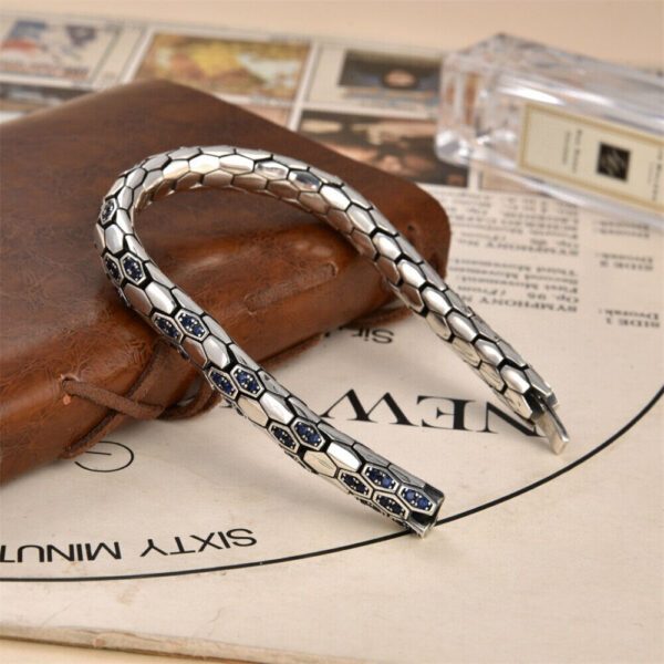 Men's Snake Turkey Bracelets in Sterling Silver Pure 925 BIS Hallmarked