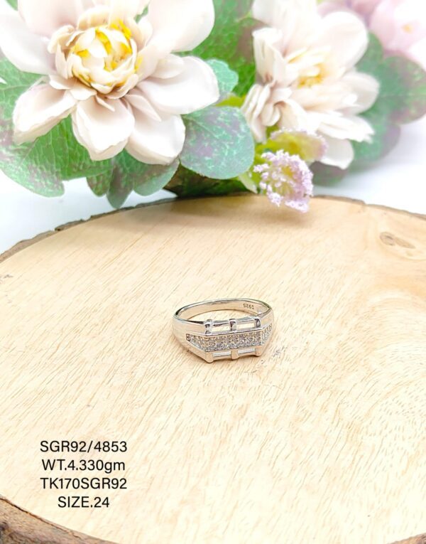 Solitaire Gents Ring in Sterling Silver Pure 925 BIS Hallmarked