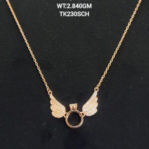 Chain with Angel wing Pendent in Sterling Silver