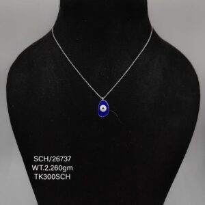 Chain with Evil Eye Pendant in Sterling Silver 925