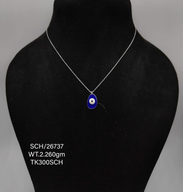 Chain with Evil Eye Pendant in Sterling Silver 925