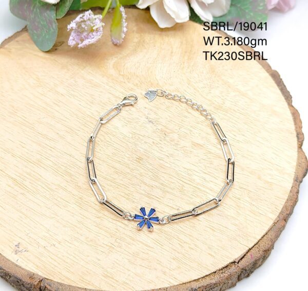 Ladies Blue Star Bracelet in Sterling Silver Pure 925 BIS Hallmarked