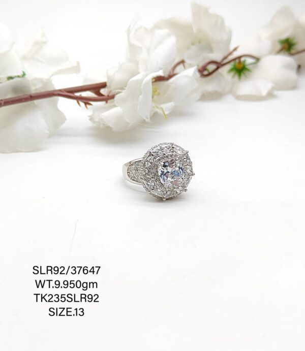 Stunning White Stone Ladies Ring in Sterling Silver 925