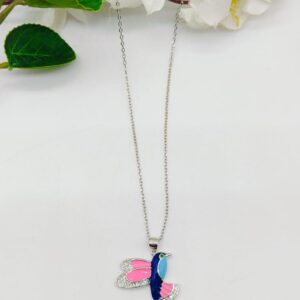 Chain with Penguin love Bird Pendent in Sterling Silver 925