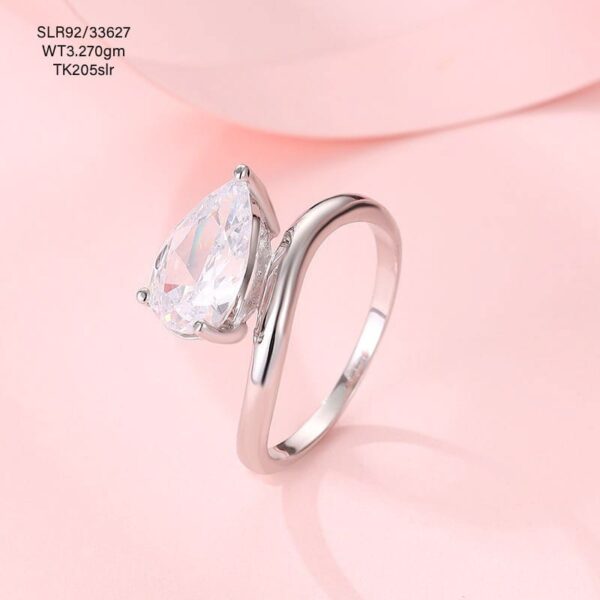 Dual Heart Shaped Ladies Ring in Sterling Silver 925 (Copy)