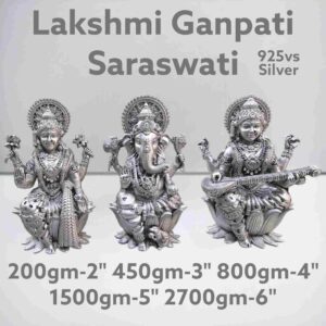 Lakshmi Ganesh Idol in Pure Silver 925 Hallmarked (Copy)