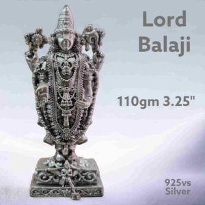 Exquisite lord Balaji Idol in Pure Silver 925 Hallmarked