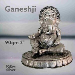 Exquisite 3D Ganesh Idol in Pure Silver 925 Hallmarked (Copy)