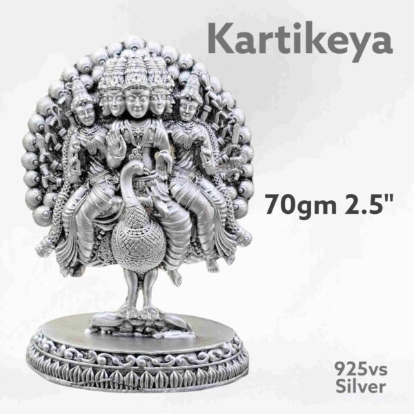 Exquisite Standing Panchmukhi Hanumanji Idol in Pure Silver 925 Hallmarked (Copy)