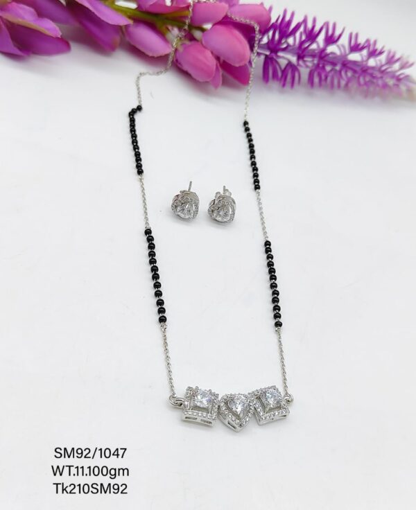 Solitaire Pure Silver Mangalsutra