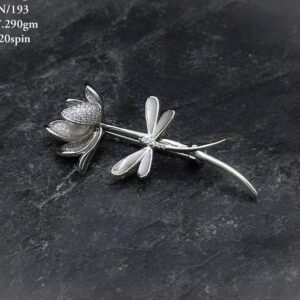 Elegant Red Brooch in Pure Silver 925 BIS Hallmarked (Copy)