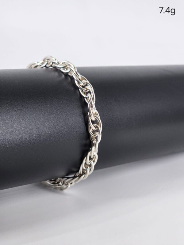 Men's Link Design Bracelets in Sterling Silver Pure 925