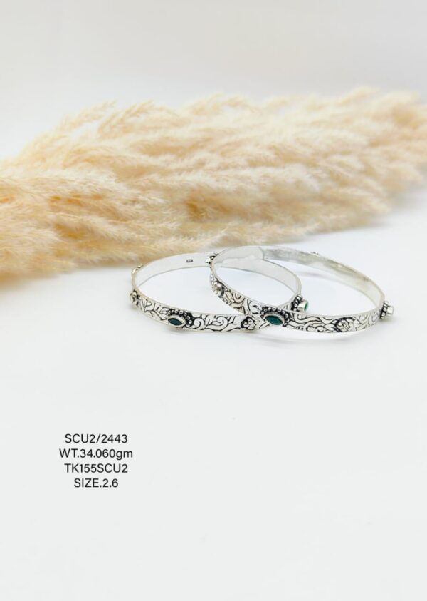 Casting Silver Bangles with Antique Touch 925 BIS Hallmarked