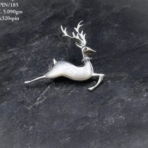 Elegant Red Brooch in Pure Silver 925 BIS Hallmarked