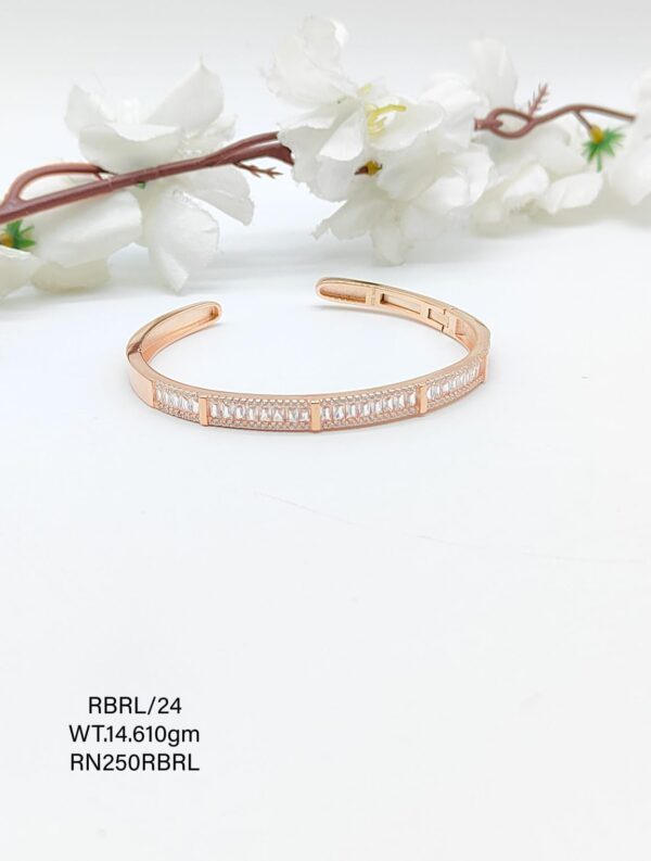Stunning Rose Gold Ladies Bracelet in Sterling Silver Pure 925