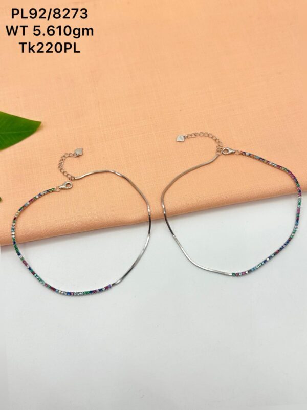 Elegant Rainbow Payal/Anklet in Pure 925 Silver BIS Hallmarked