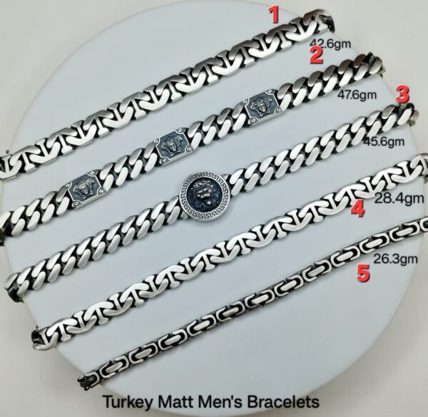 Gents Matt Cuban Bracelet in Sterling Silver Pure 925 BIS Hallmarked