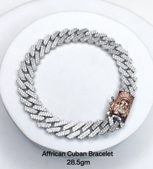 African Cuban Bracelet in Sterling Silver Pure 925 BIS Hallmarked