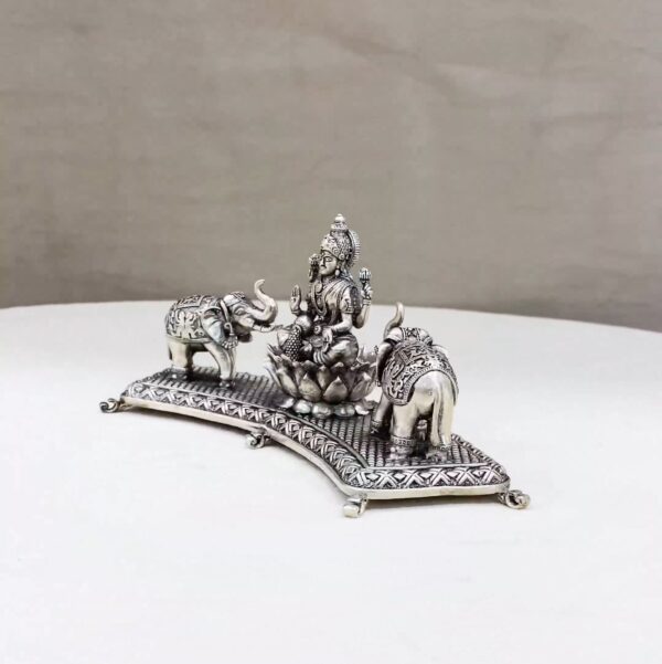 Gaja Lakshmi Pure Silver Idol - Image 2