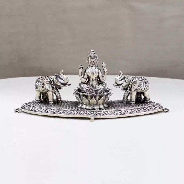 Gaja Lakshmi Pure Silver Idol - Image 3