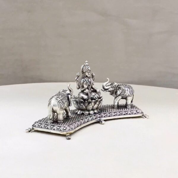Gaja Lakshmi Pure Silver Idol - Image 4