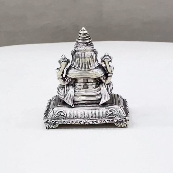 Pure Silver Ganesha Peetam Idol - Image 3